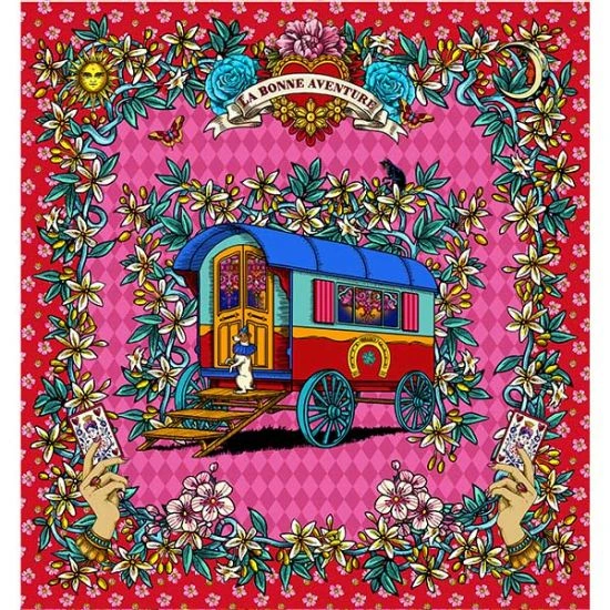 [OBT236FCT] Grande étiquette velours Roulotte Tatoo Rouge